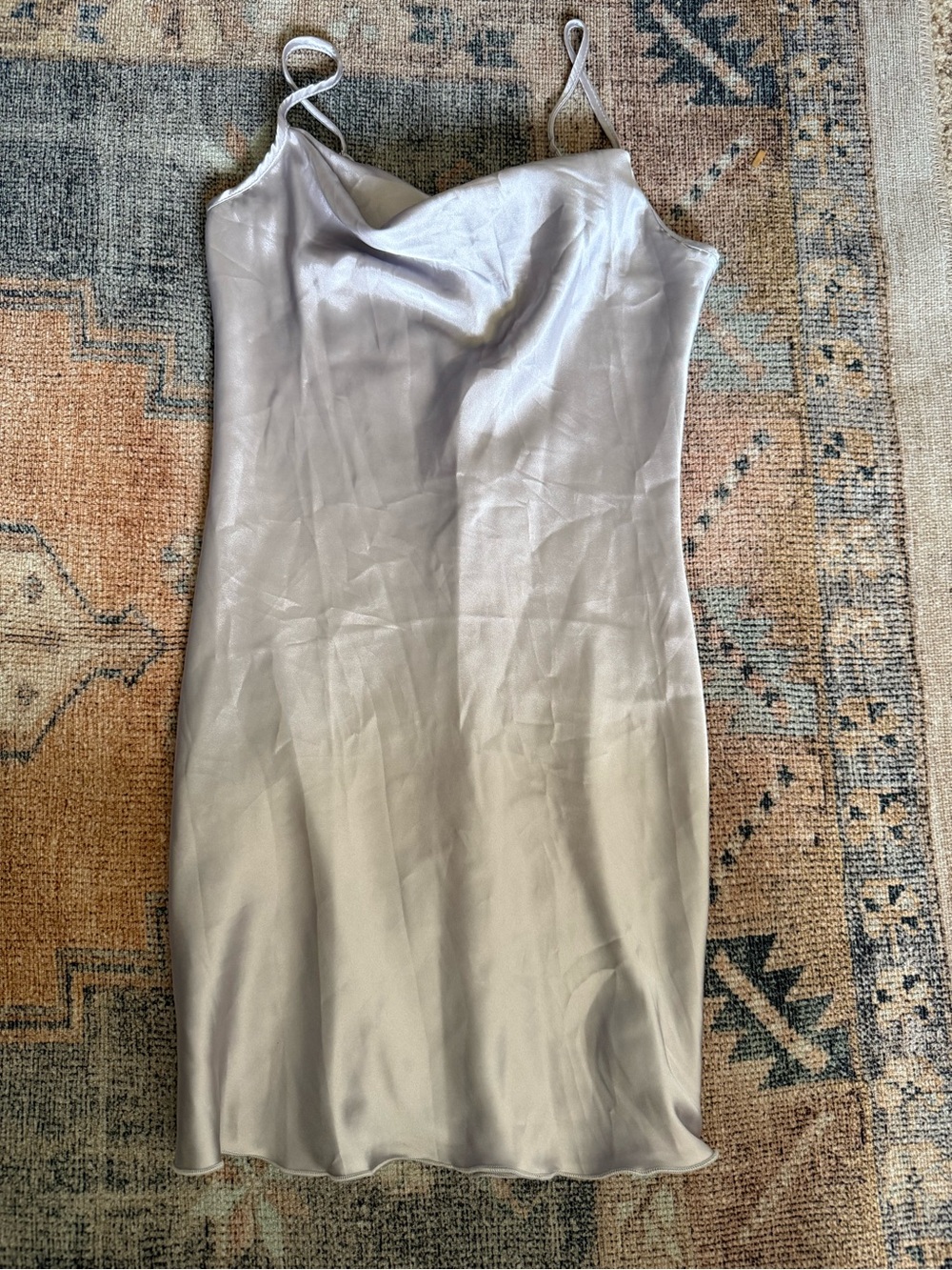Y2K bebe Silver Satin Slip Mini Dress small